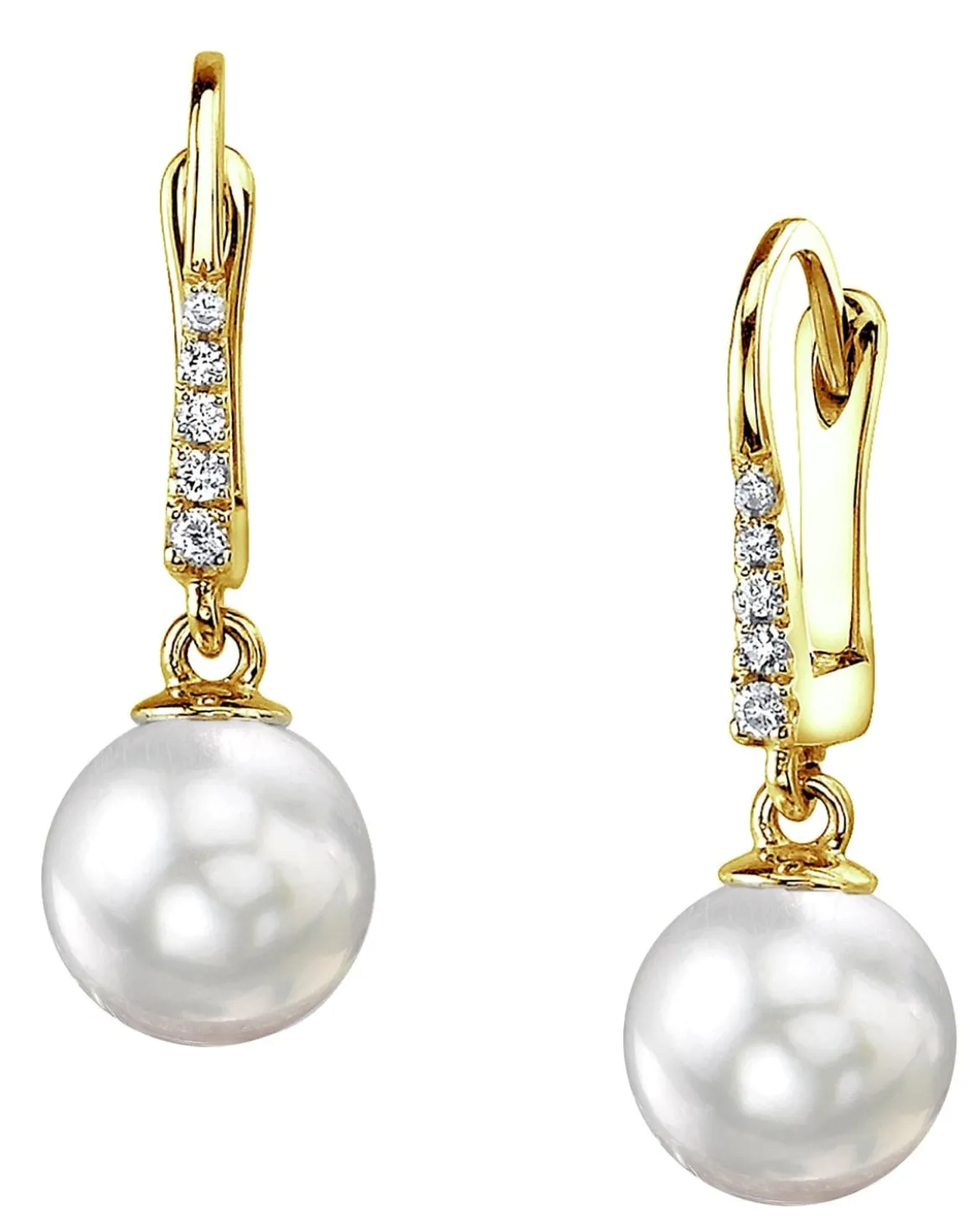 White South Sea Pearl & Diamond Equinox Dangle Earrings
