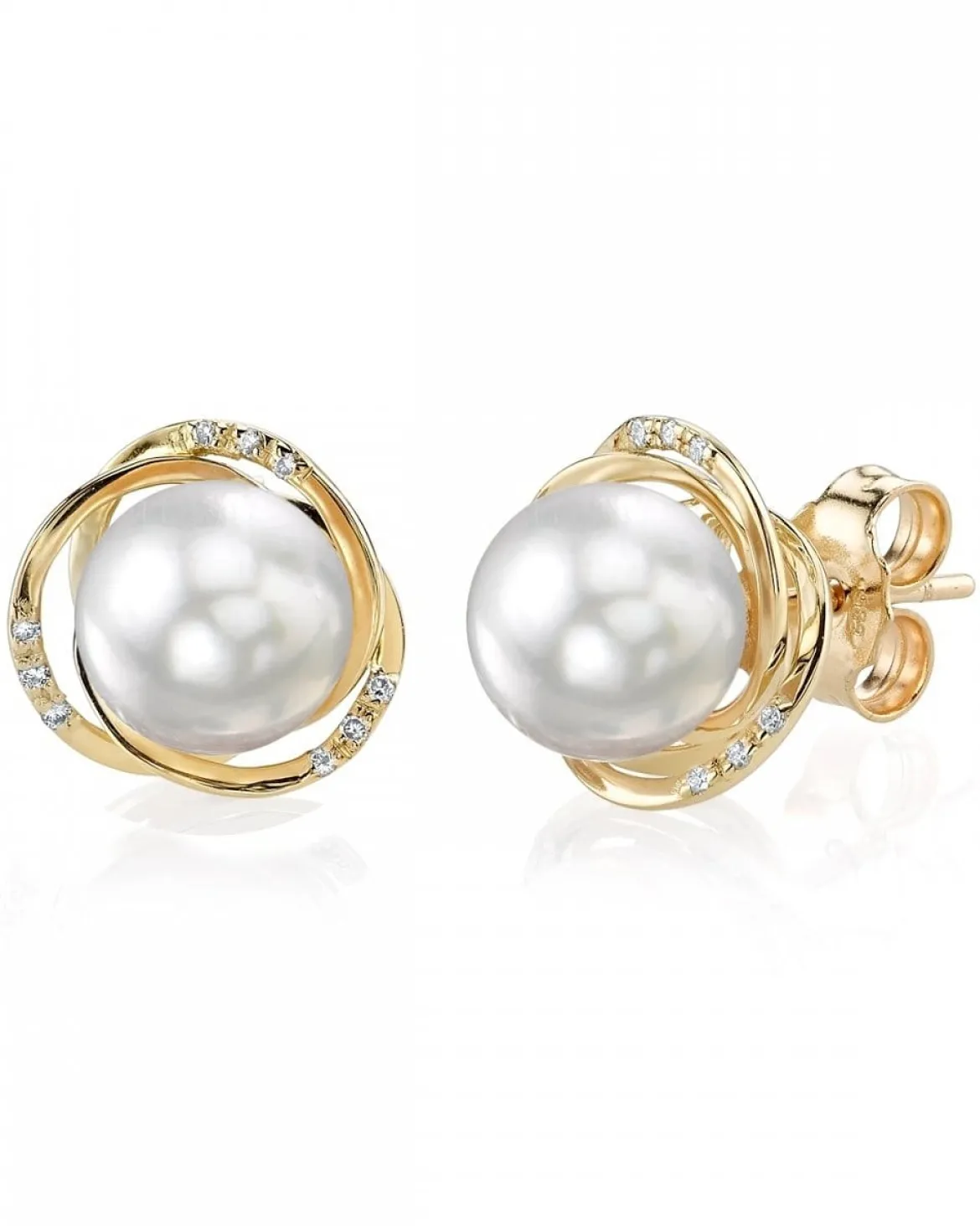 White South Sea Pearl and Diamond Khilana Stud Earrings
