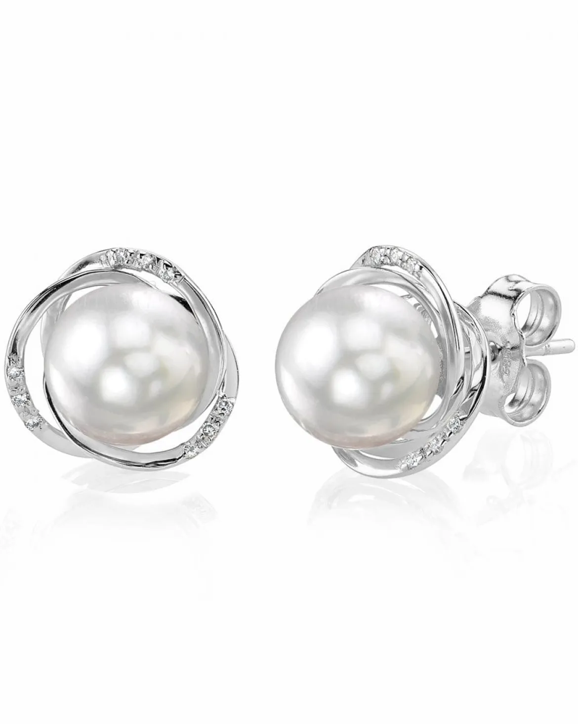 White South Sea Pearl and Diamond Khilana Stud Earrings