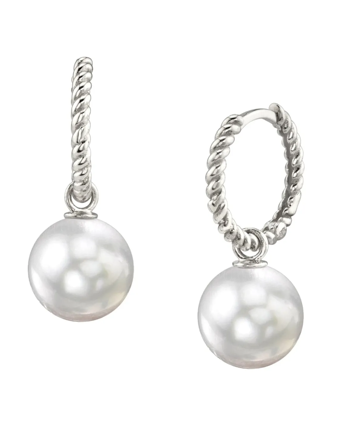 White South Sea Pearl Lyra Hoop Earrings