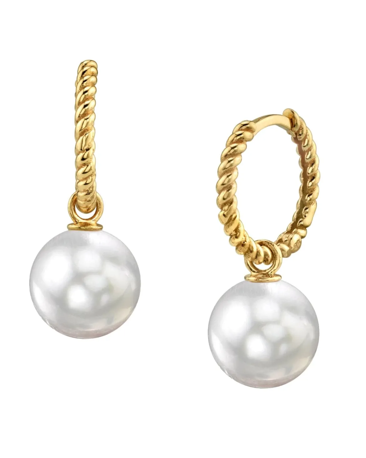White South Sea Pearl Lyra Hoop Earrings
