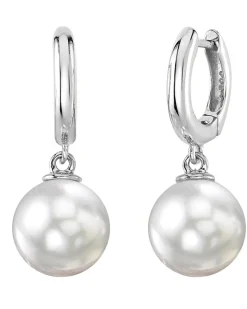 White South Sea Pearl Poise Hoop Earrings