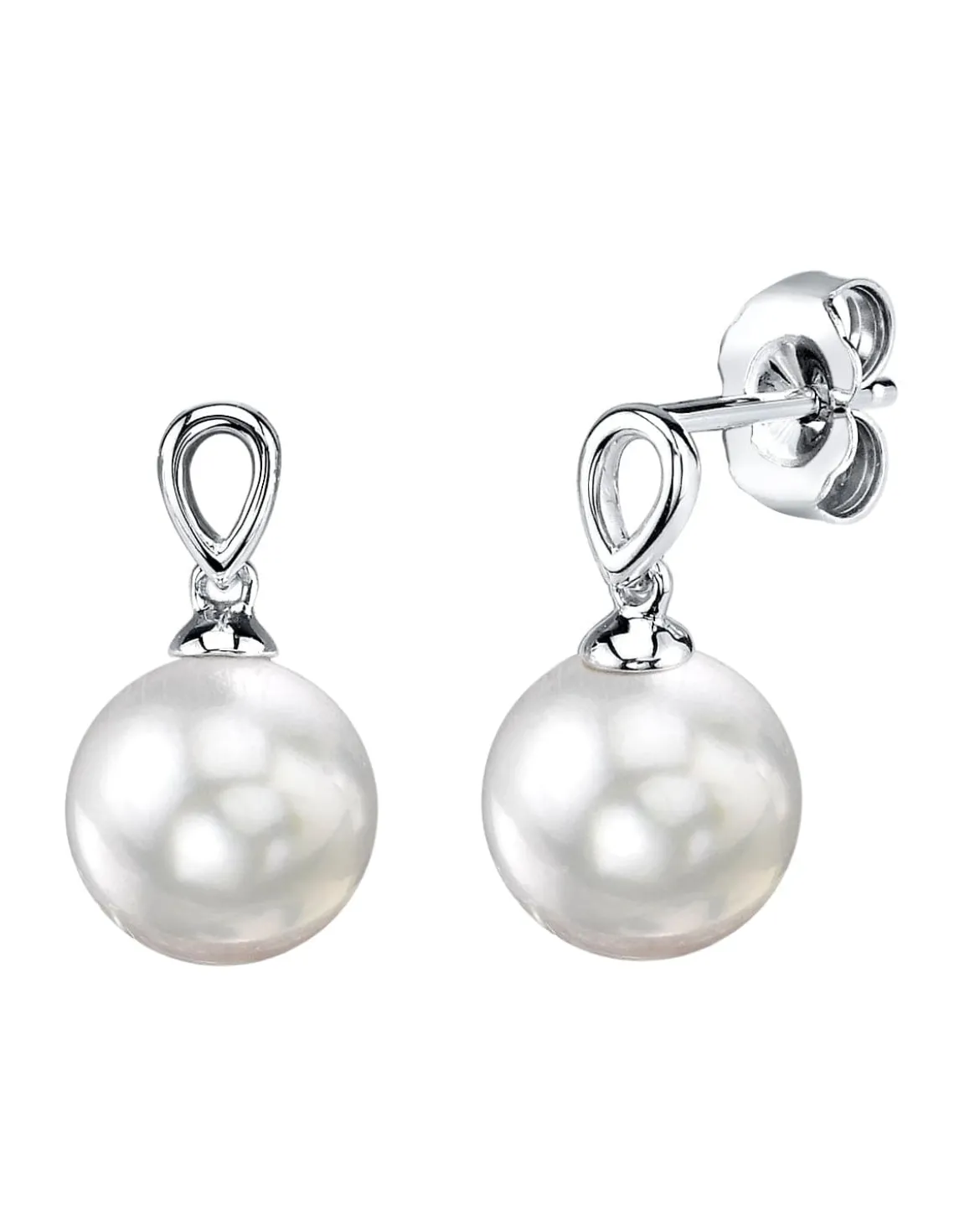 White South Sea Pearl Sugar Dangle Earrings