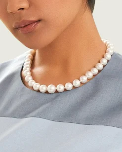White South Sea Round Pearl Necklace, 10.0-11.9mm - AAA Quality