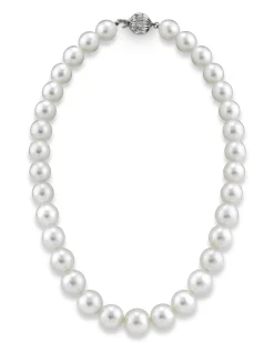 White South Sea Round Pearl Necklace, 10.0-11.9mm - AAA Quality