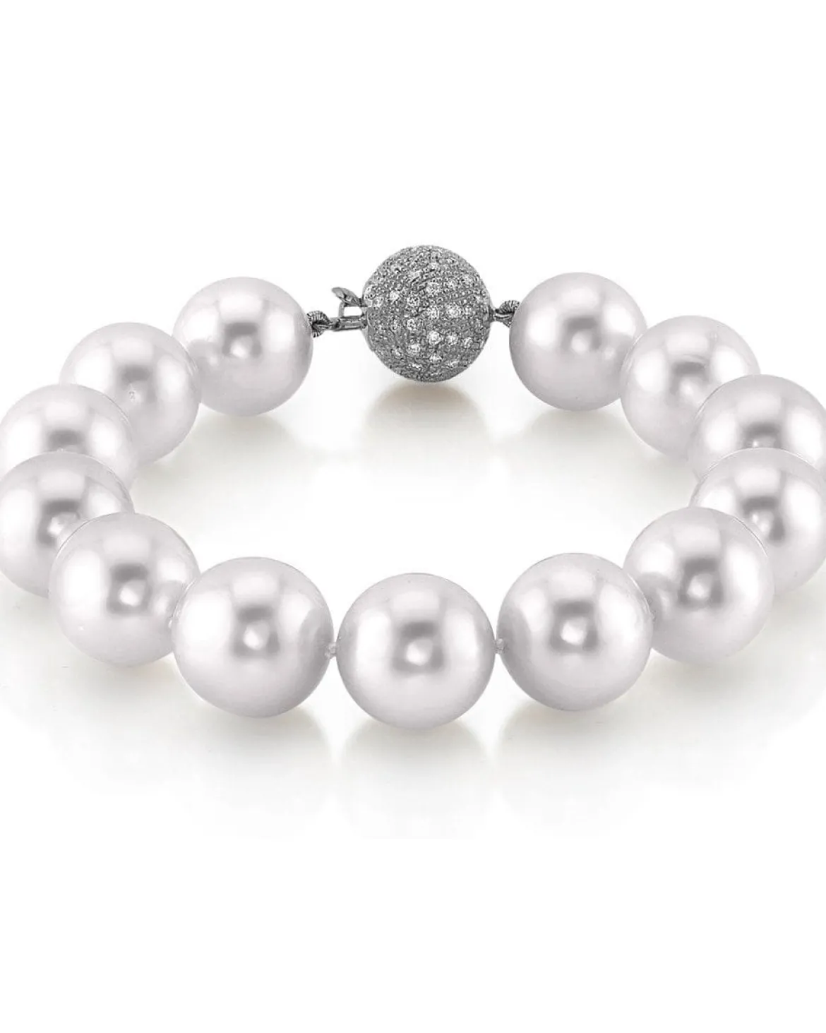 White South Sea White Pearl Bracelet, 12.0-13.0mm - AAAA Quality